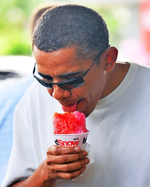 Obama Eating Ice Cream Painting By Numbers.png