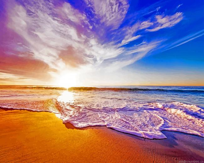 Ocean During Sunset Seascapes Painting By Numberss.png