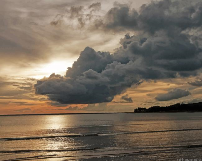 Ocean Sea Sunset Painting By Numberss.png