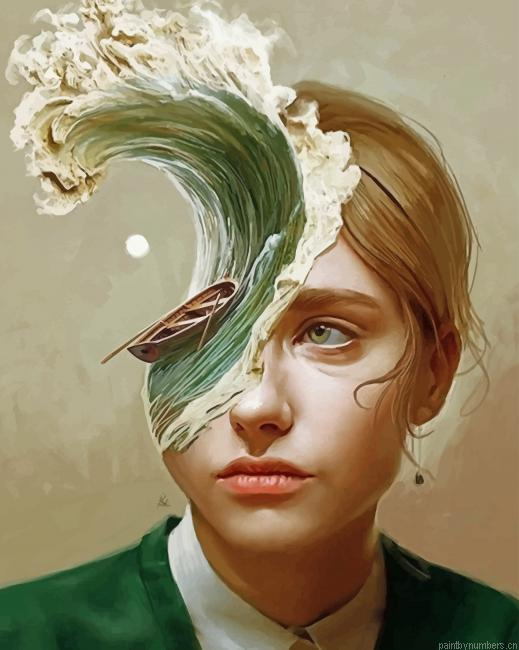 Ocean Woman Art Painting By Numberss.png