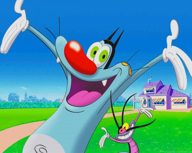 Oggy And The Cockroaches Cartoons Painting By Numbers.png
