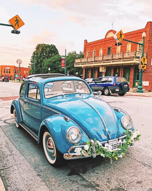 Old Blue Volkswagen Beetle Cars Painting By Numberss.png