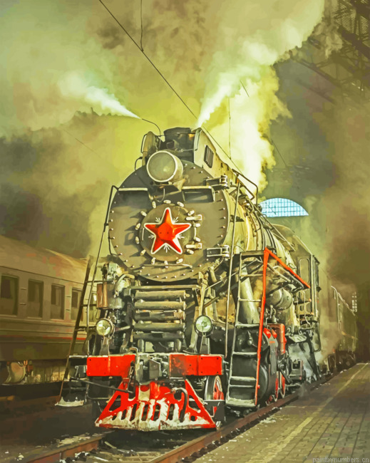 Old Soviet Steam Train Painting By Numbers.png