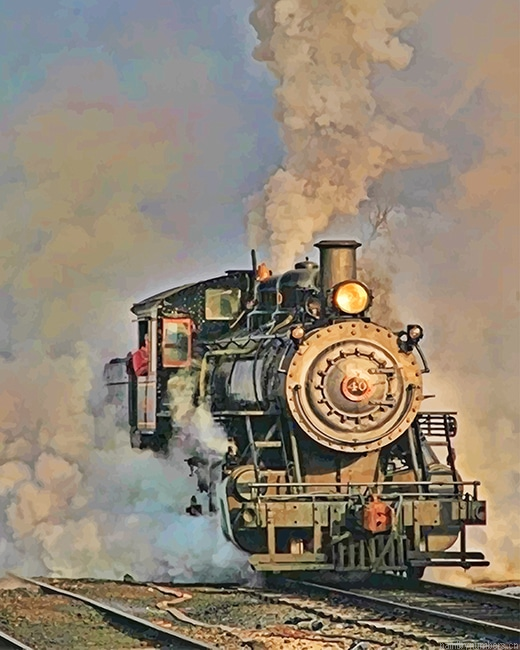 Old Steam Engine Train Painting By Numbers.png