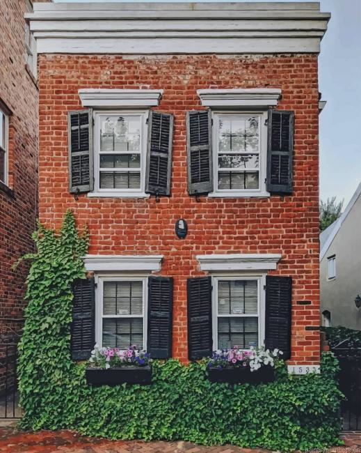 Old Stone House Buildings Painting By Numberss.png