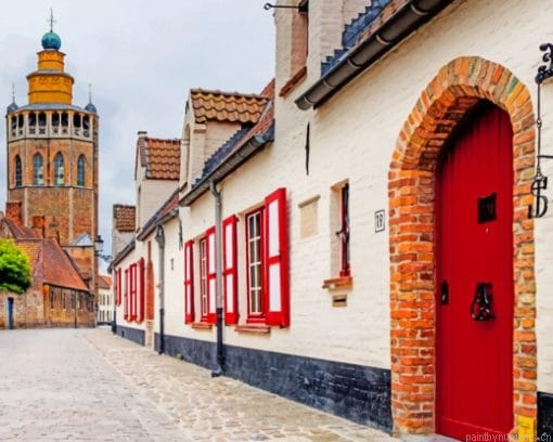 Old Street In Belgium Painting By Numbers.png