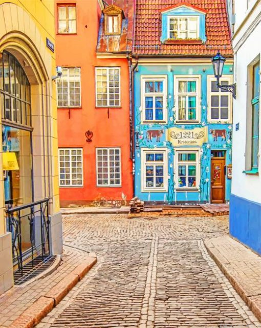 Old Town Of Riga Latvia Painting By Numbers.png