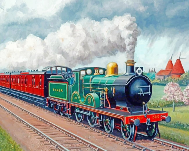 Old Train Railroad Painting By Numbers.png