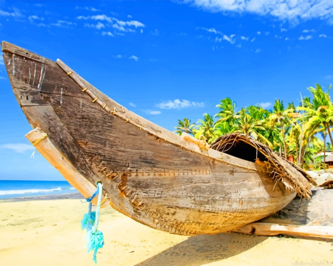 Old Wooden Boat Painting By Numberss.png