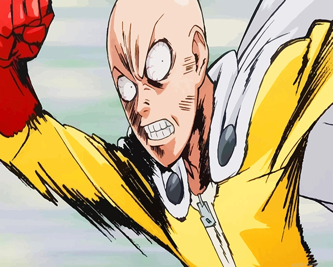 One Punch Man Angry Face Animations Painting By Numbers.png