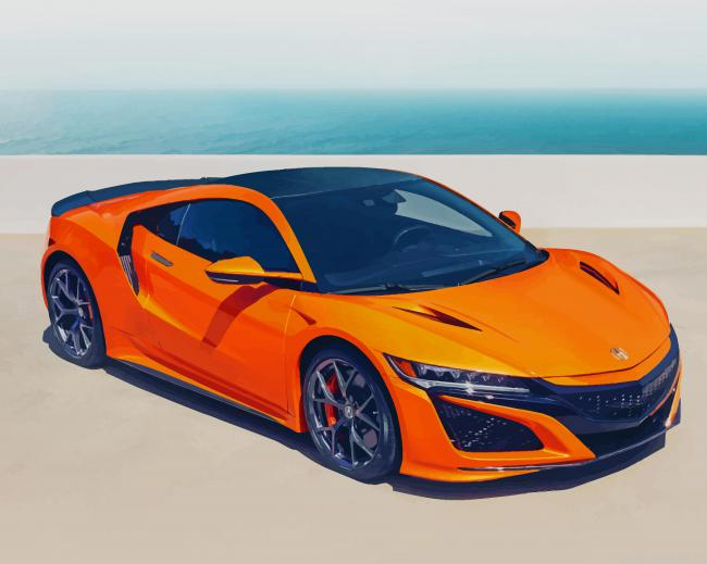 Orange Acura Nsx Cars Painting By Numbers.png