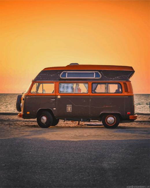 Orange And Black Van Painting By Numberss.png