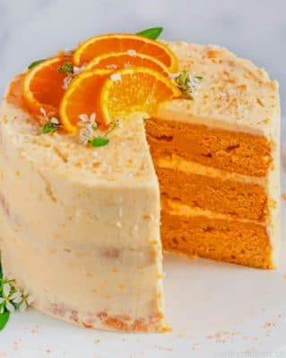 Orange Cake With Cheese Cream Food Painting By Numbers.png