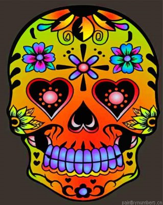 Orange Candy Skull Painting By Numbers.png