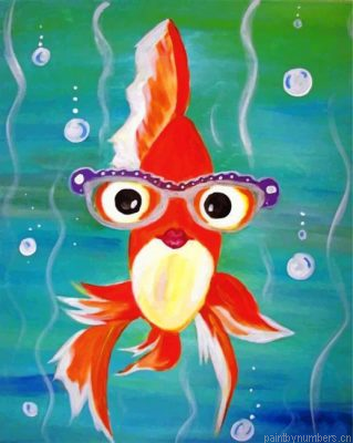 Orange Fish Wearing Glasses Painting By Numbers.png