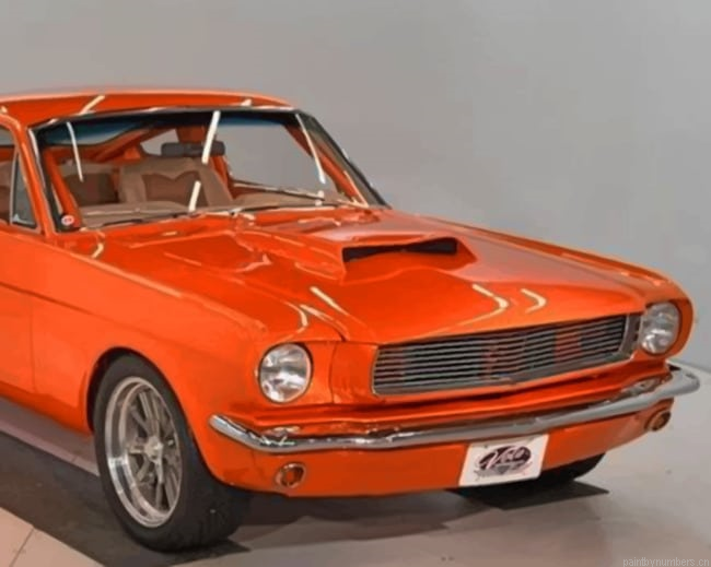 Orange Ford Mustang Cars Painting By Numberss.png