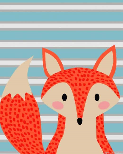 Orange Fox Illustration Animals Painting By Numberss.png