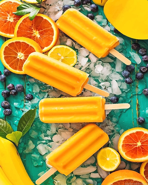 Orange Ice Cream Fruits Painting By Numbers.png