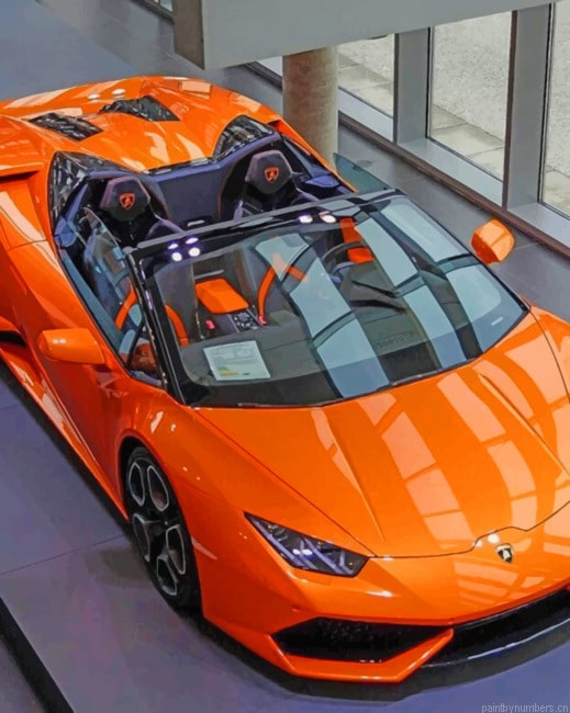 Orange Lamborghini Huracan Cars Painting By Numberss.png