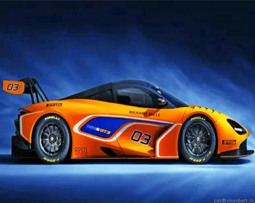 Orange Racing Car Painting By Numbers.png