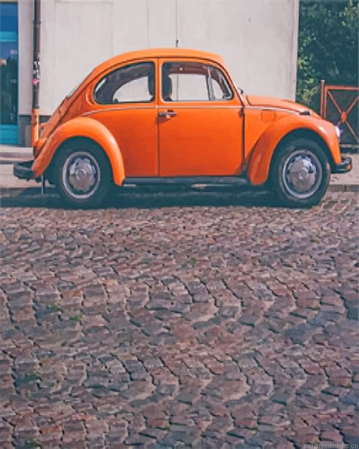 Orange Vw Beetle Cars Painting By Numbers.png