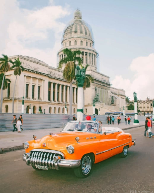 Orange Vintage Car Painting By Numberss.png