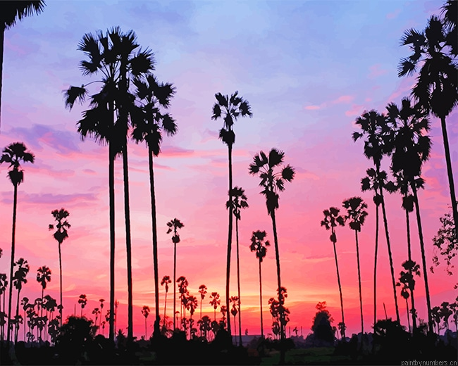 Palm Trees Silhouette Painting By Numberss.png