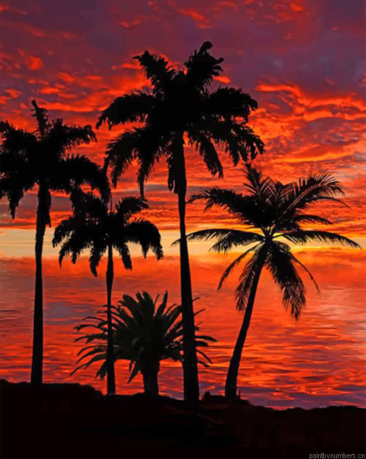 Palms Silhouette Painting By Numbers.png