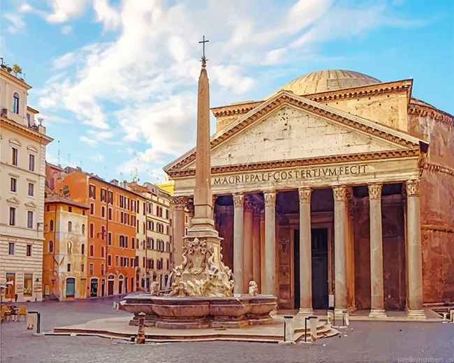 Pantheon Rome Temples Painting By Numberss.png