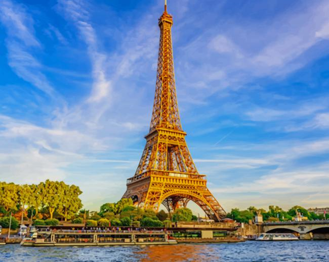 Paris Eiffel Tower In France Cities Painting By Numberss.png