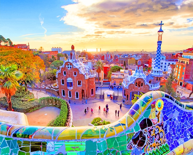 Park Guell Barcelona Painting By Numberss.png