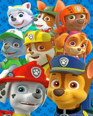 Paw Patrol Cartoon Painting By Numbers.png
