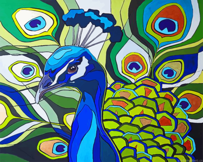 Peacock Bird Painting By Numberss.png