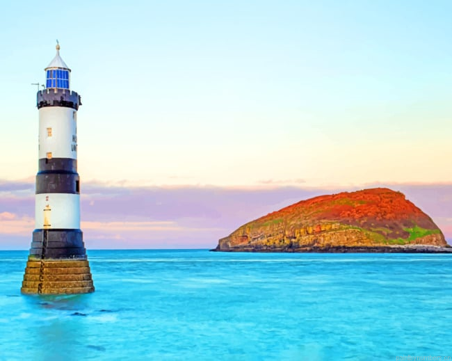 Penmon Lighthouse Seascapes Painting By Numberss.png