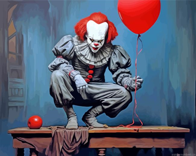Pennywise Horror Movie Painting By Numberss.png