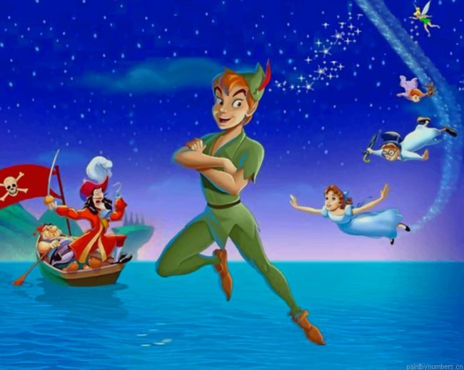 Peter Pan And Captain Hook Cartoons Painting By Numberss.png