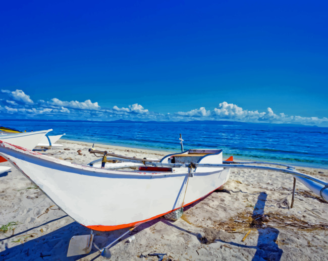 Philippines Coast Boats Painting By Numberss.png