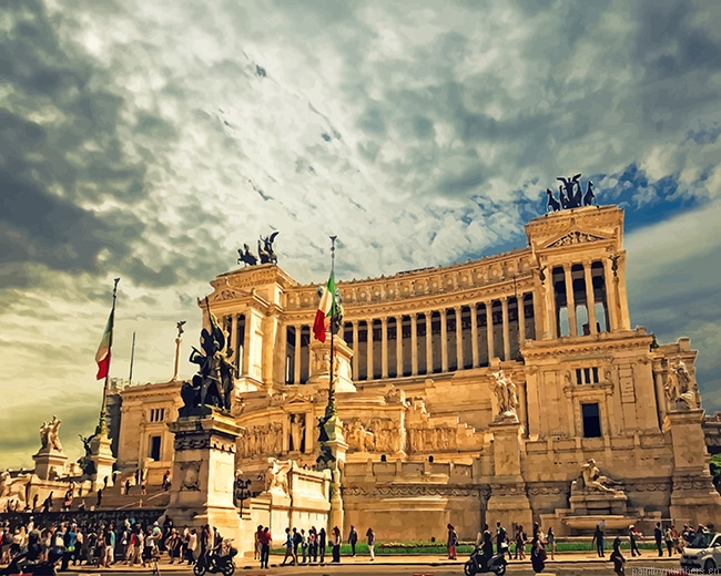 Piazza Venezia Buildings Painting By Numbers.png