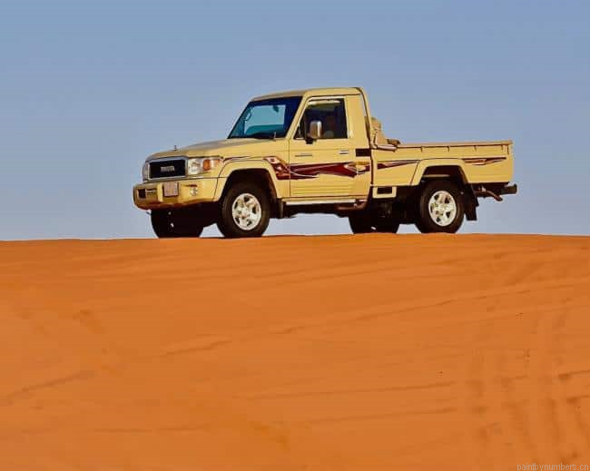 Pick Up Truck On The Desert Painting By Numberss.png