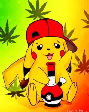 Pikachu Smoking Weed Painting By Numberss.png