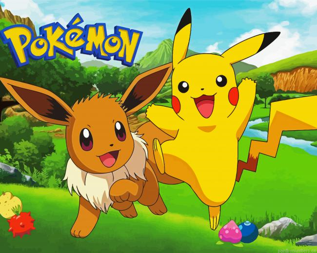 Pikatchu And Eevee Painting By Numberss.png
