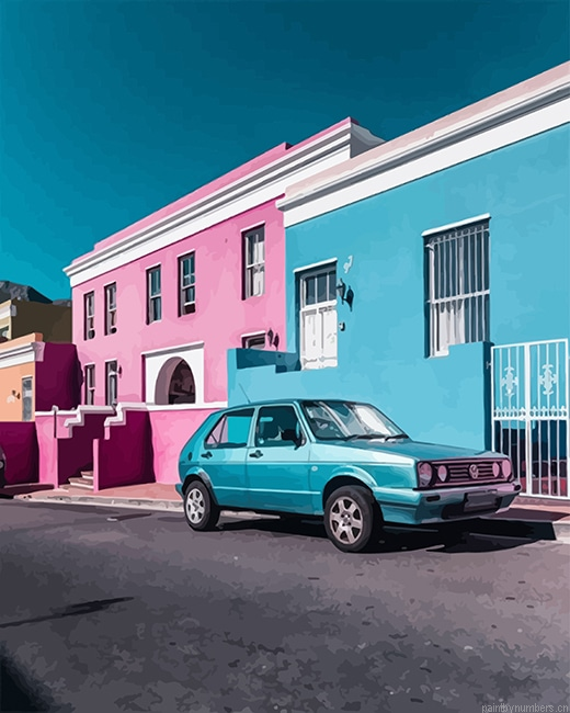 Pink Blue House Buildings Painting By Numberss.png