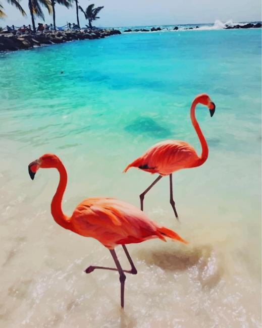 Pink Flamingos Birds Painting By Numberss.png