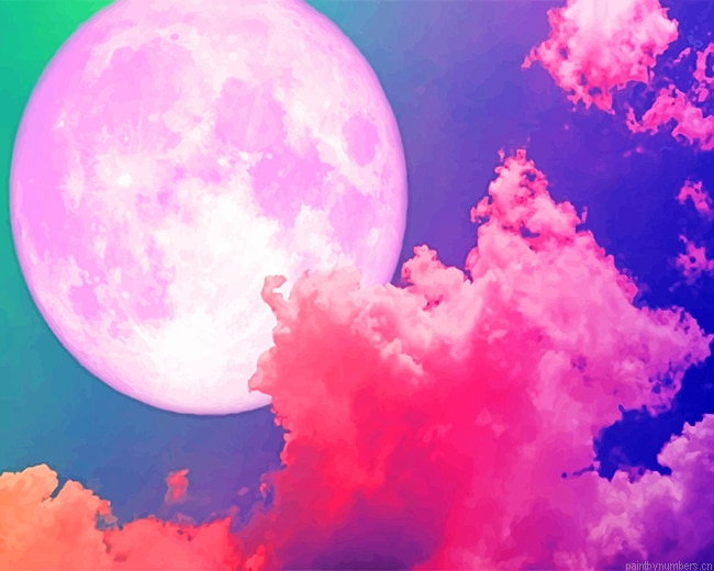 Pink Full Moon Painting By Numberss.png
