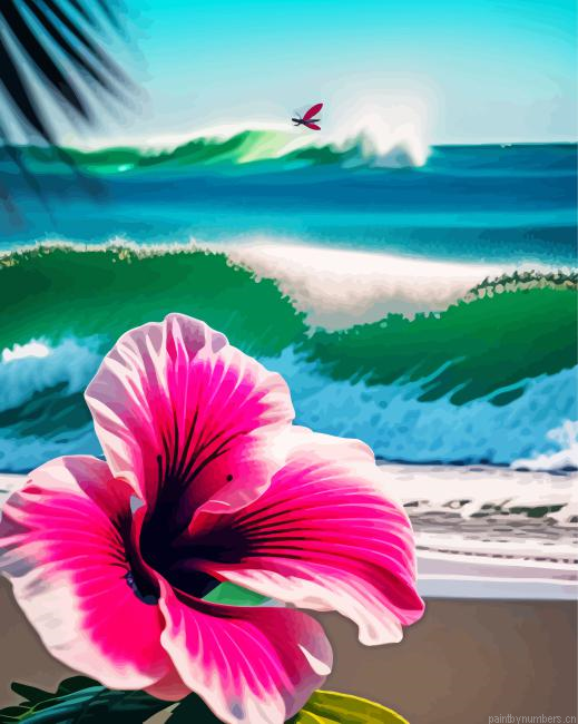 Pink Hawaiian Flower Painting By Numberss.png