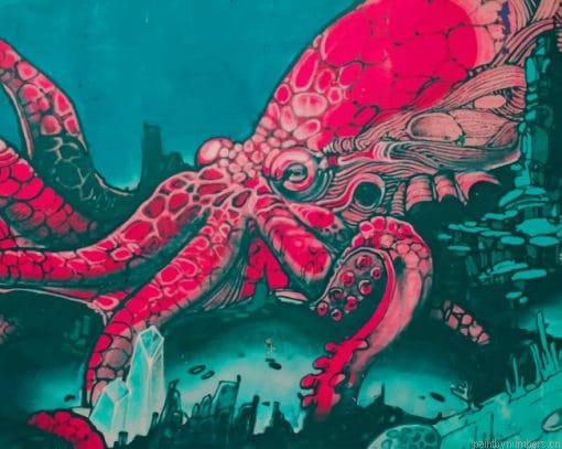 Pink Octopus Art Painting By Numberss.png