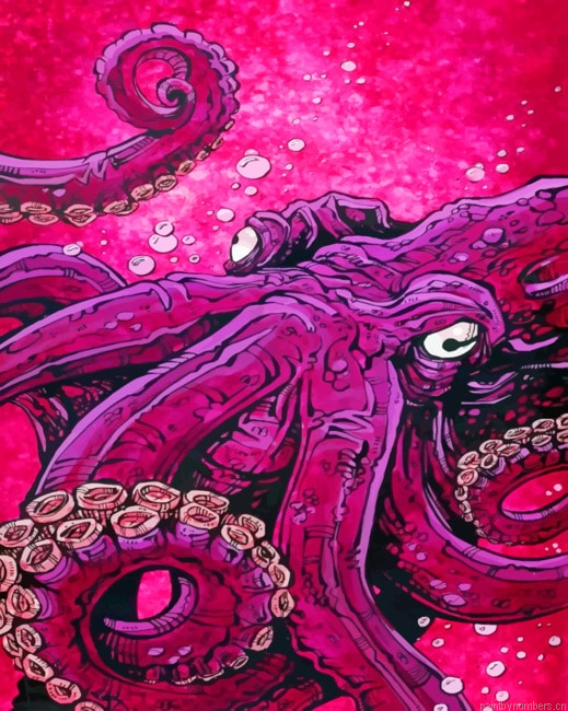 Pink Octopus Painting By Numberss.png