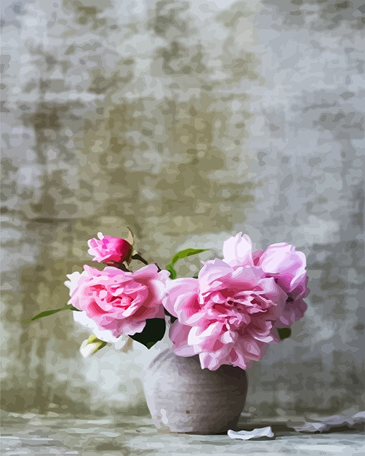 Pink Peonies Vase Flowers Painting By Numberss.png