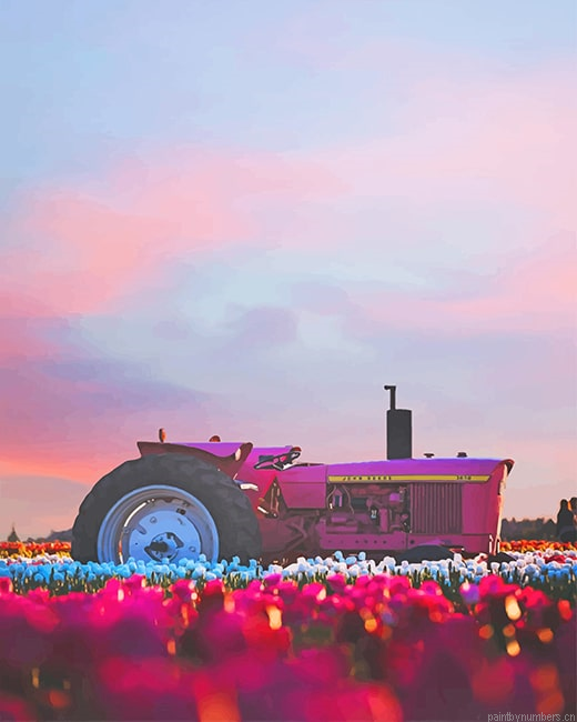 Pink Tractor Painting By Numberss.png