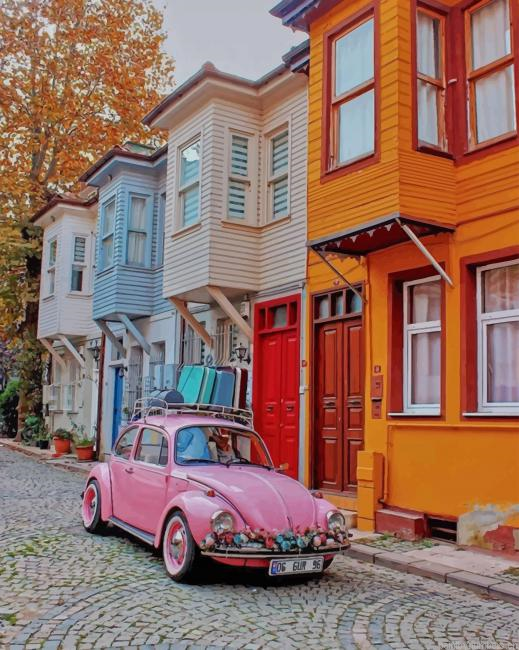 Pink Vw Car Painting By Numberss.png